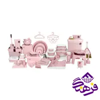 سرویس جهیزیه 70 پارچه هومکت طرح دنیس رنگ صورتی