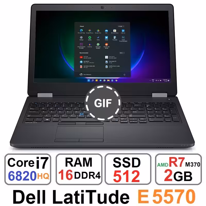 لپ تاپ دل Dell Latitude E5570 Core i7 6820HQ رم16و512