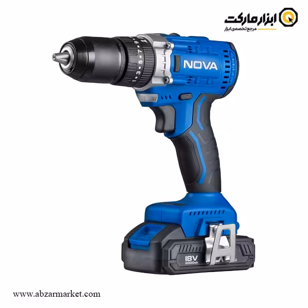 دریل شارژی چکشی نووا براشلس لیتیوم 18 ولت مدل 8518