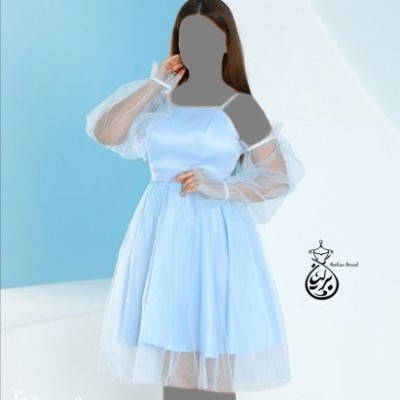 پیراهن مهمانی زنانه ساتن آمریکایی و تور سانول مدل آلیس