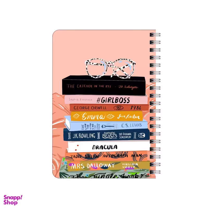 دفترچه یادداشت 80 برگ بامبیلیپ مدل چوبی طرح کتاب و عینک کد 4987119