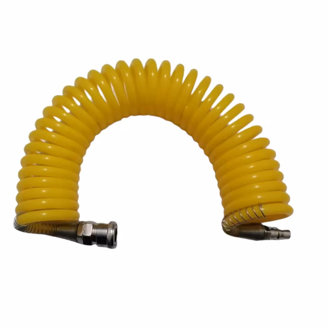 شلنگ فنری باد ترک یل قطر 8 میلیمتر طول 5 متر  رنگ زرد(بدون واسطه، دست اول) - شیلنگ فنری pe