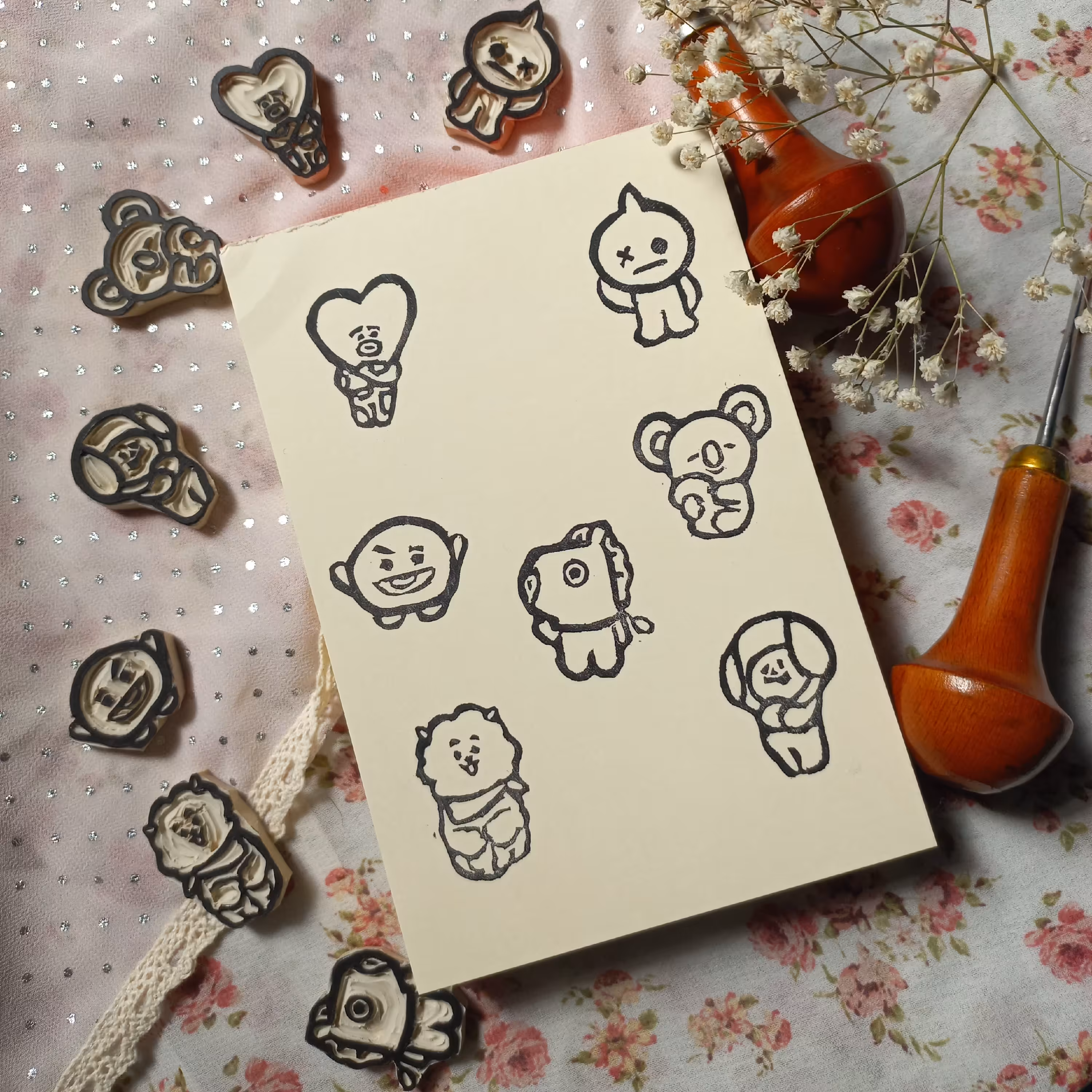 پک 7 تایی مهر دستساز طرح(کودکانه)