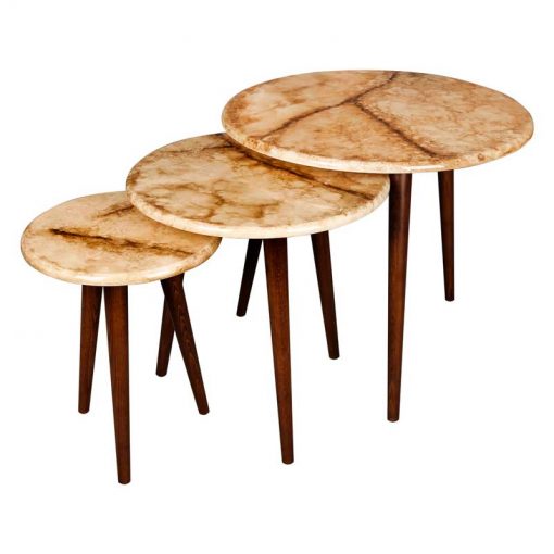 میز عسلی سه تکه مدل GIA-MARBLE کد T-735
