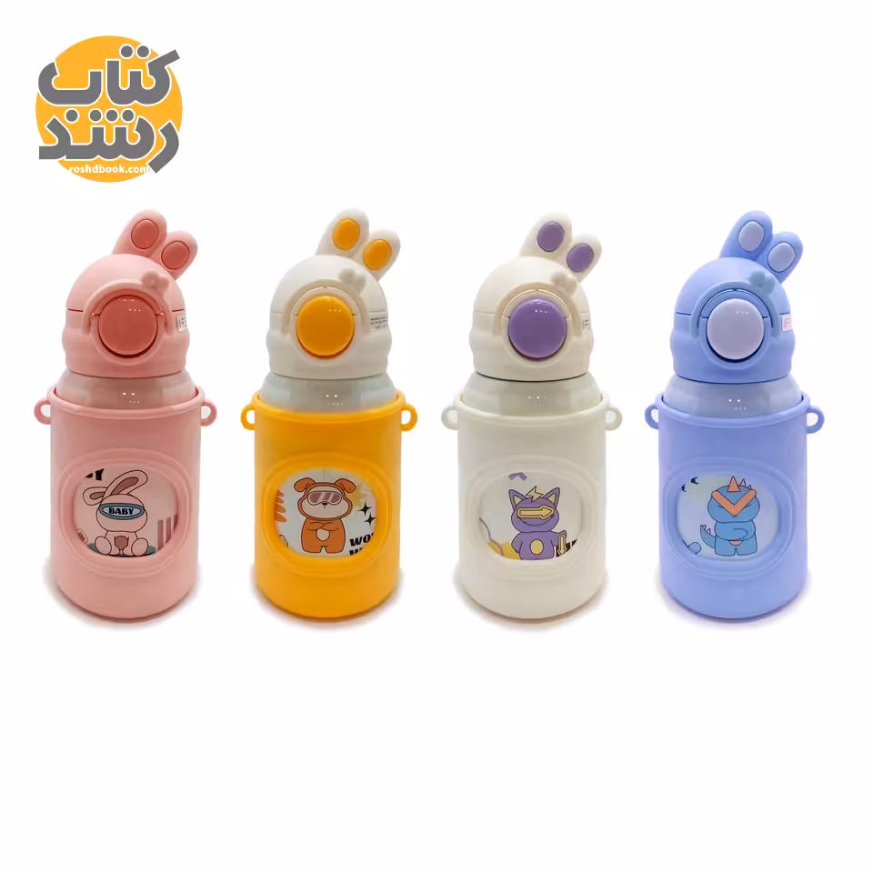 فلاسک استیل فانتزی 500 میلی لیتری سرد و گرم کاور دار طرح خرگوش کد 8109