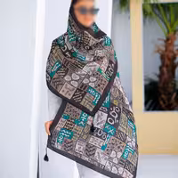 شال نخی برند سیااسکارف منگوله دار تابستانه ارسال رایگان کد 210