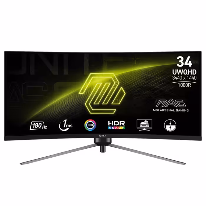 مانیتور خمیده گیمینگ 34 اینچ ام اس آی مدل MAG 345CQR - کالاوما