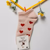 جوراب نخ پنبه طرح قلب 