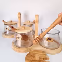 ست عسل خوری و شکرریز چوبی دنیز