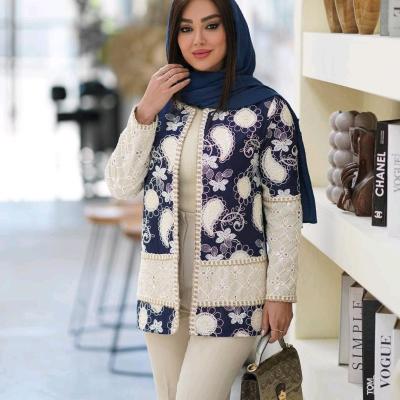 مانتو مجلسی مدل قلاب بافی و سوزن دوزی مزونی