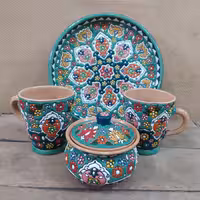 سرویس چایخوری سفالی میناکاری