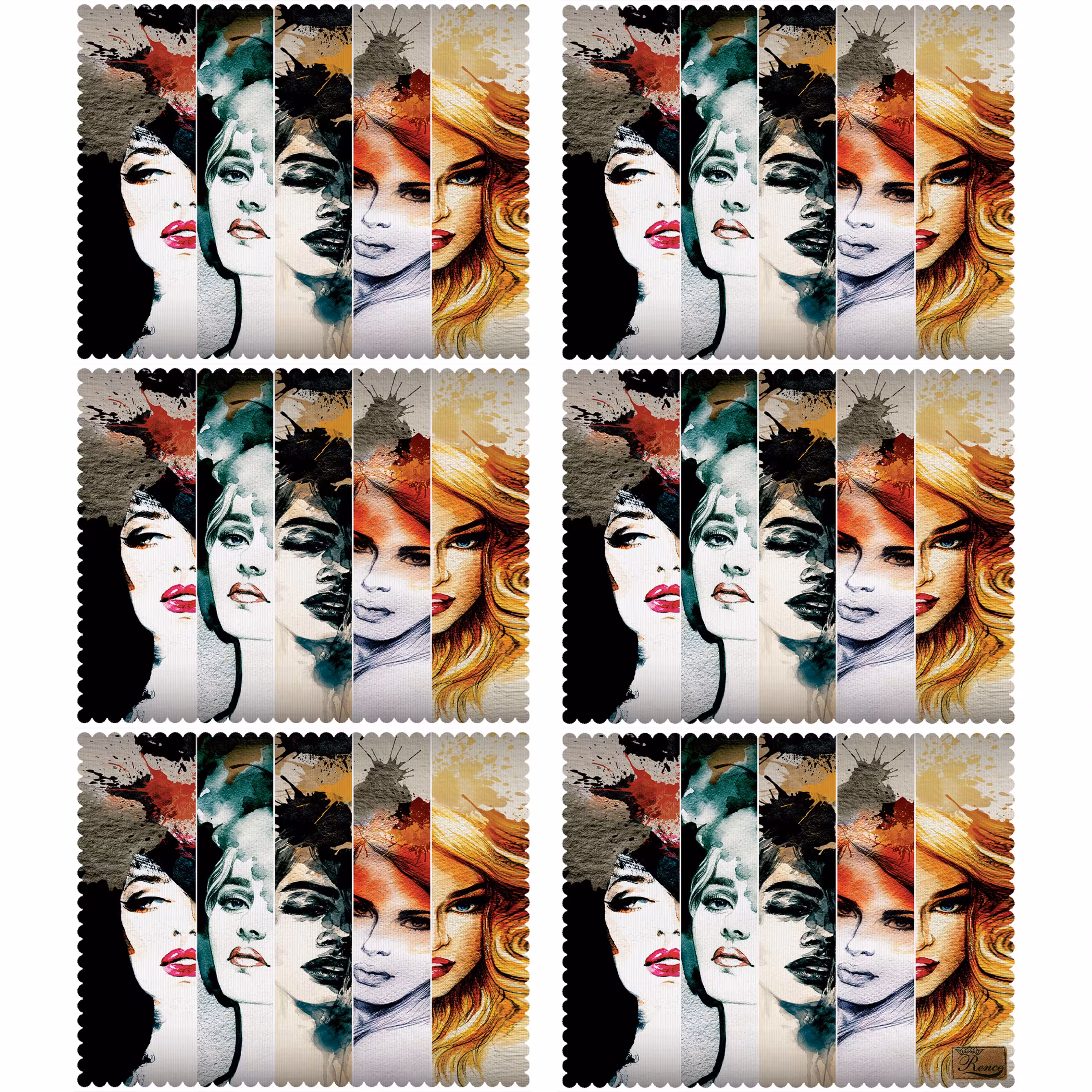  زیر بشقابی مستطیلی پارچه مخمل سایز 35 در 40 مدل U3-28 شرکت رنس