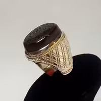 عقیق سرخ سه پوست خطی بی نظیر، رکاب رولکسی دستساز، بدون مشابه