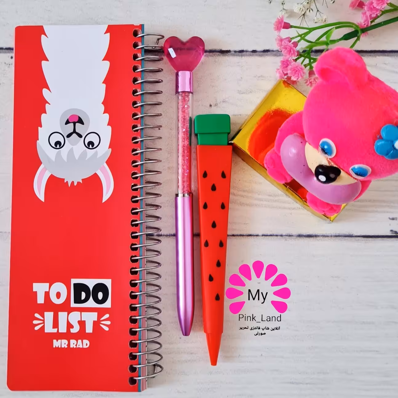 دفترچه لیست کارها (تو دو لیست) 75برگ طرح لاما قرمز