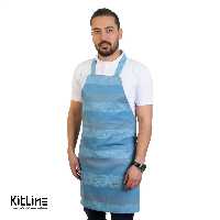 پیشبند ترگال راه راه آبی سارا فرم