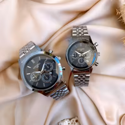 ساعت مچی مردانه و زنانه ست سیتیزن بند استیل