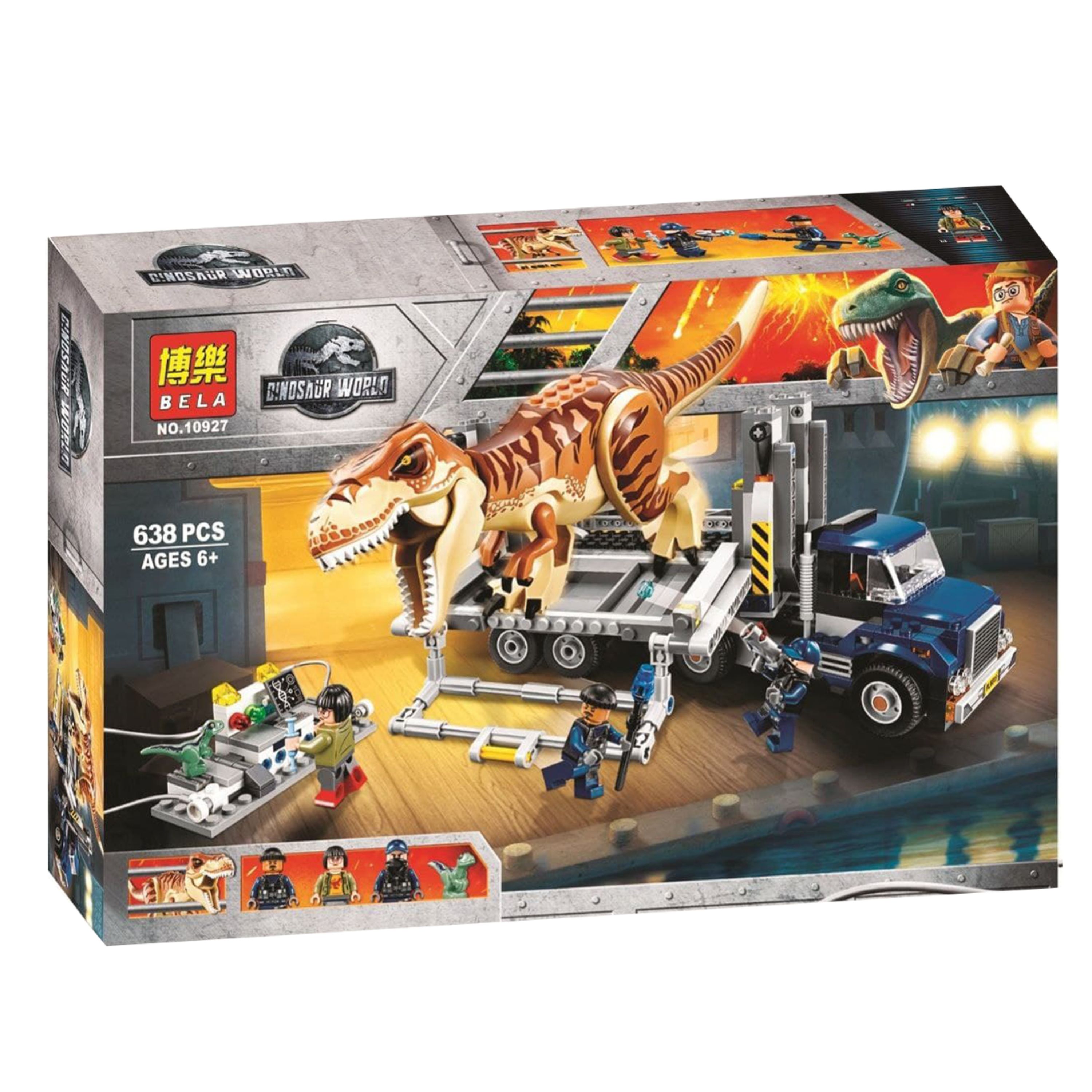 لگو کامیون حمل دایناسور پارک ژوراسیک بزرگ 638 قطعه مدل 10927