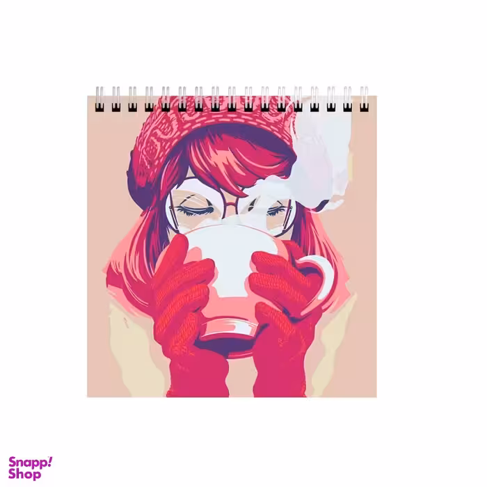 دفتر طراحی بامبیلیپ مدل دختر و ماگ نوشیدنی داغ کد 7619106