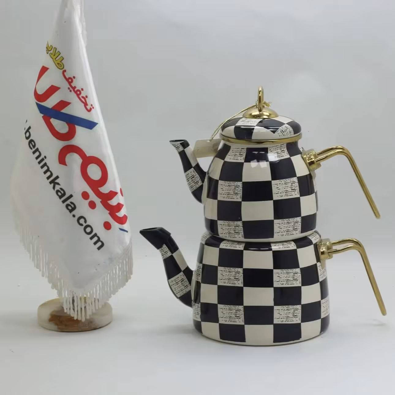 کتری قوری پاچی اصل طرح چهارخانه