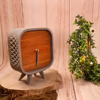 ساعت طوسی صفحه چوب کوچک