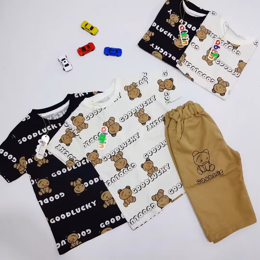 تیشرت شلوارک پسرانه بچگانه طرح تدی