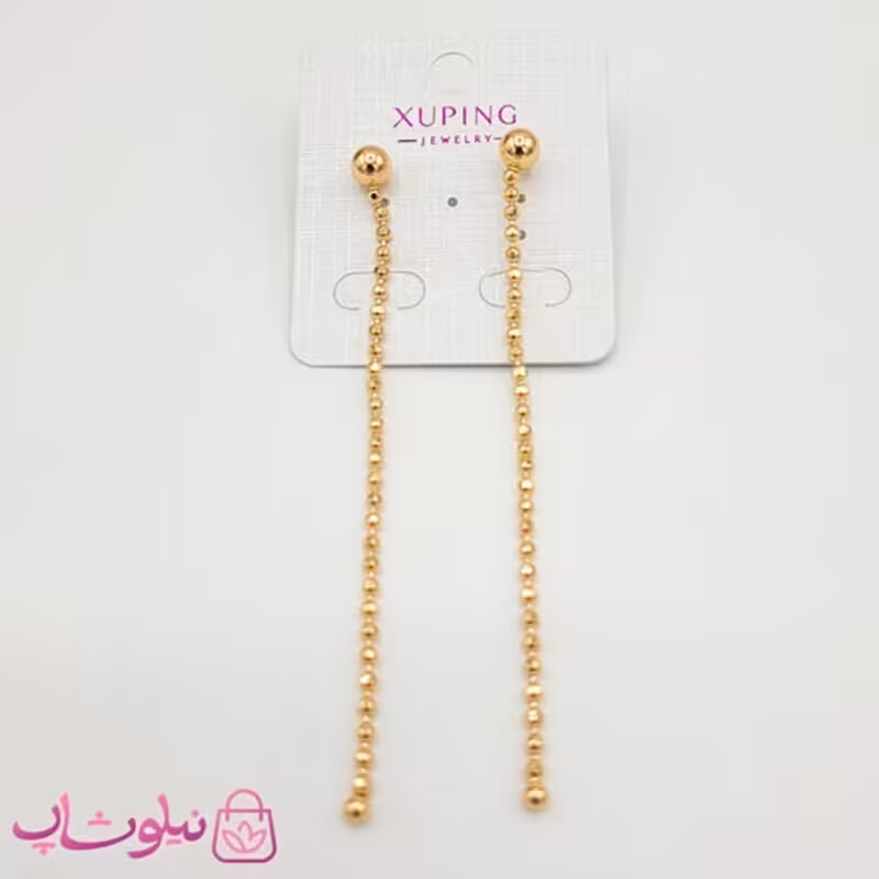 گوشواره آویز بلند ژوپینگ مدل توپی کد 499