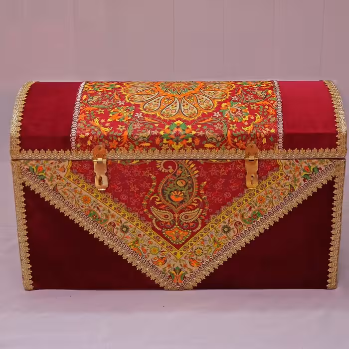 صندوقچه سنتی پارچه طرح افشار و مخمل کالیفرنیا تحویل در باربری مقصد 