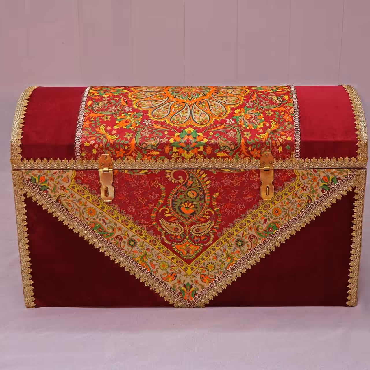 صندوقچه سنتی پارچه طرح افشار و مخمل کالیفرنیا تحویل در باربری مقصد 