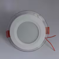پنل سقفی 7وات رنگ نور سفید توکار مدل مهبد دور شیشه ای(GLASS)  ال ای دی(LED) دیسانور دانلایت هالوژن