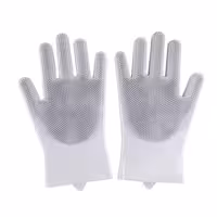 دستکش آشپزخانه اسکاچ دار ساق کوتاه خاکستری