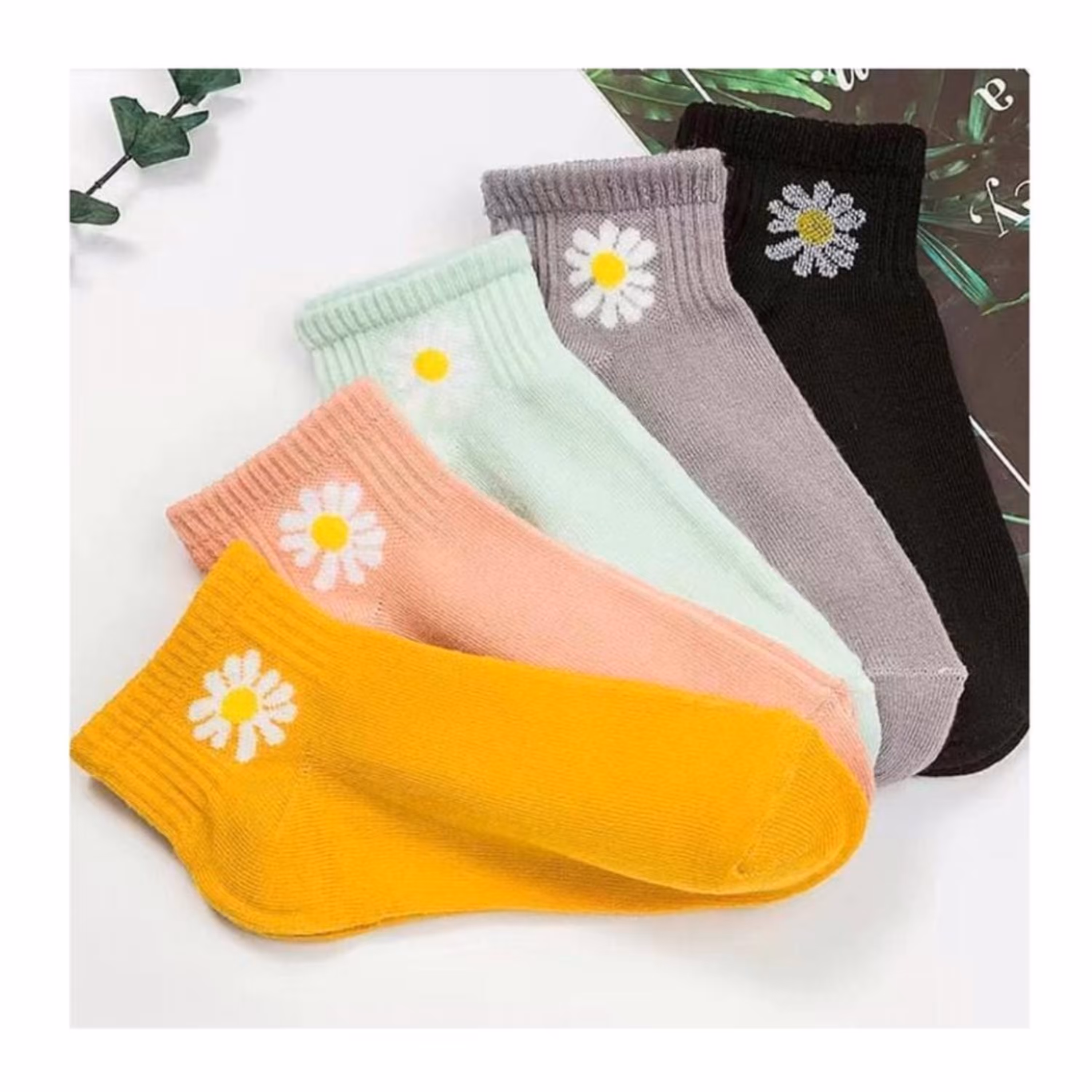 جوراب کش بافت مچ گلدار