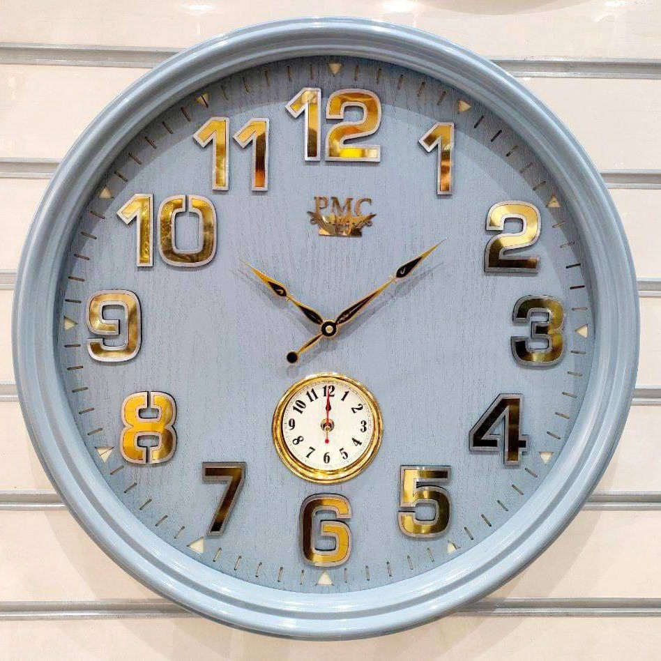 ساعت دیواری  پی ام سی گرد کد  60 سانتی موتور ارامگرد رنگ بندی کامل 
