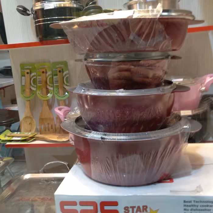 سرویس قابلمه چدن با پوشش گرانیت 10 پارچه، برند sps