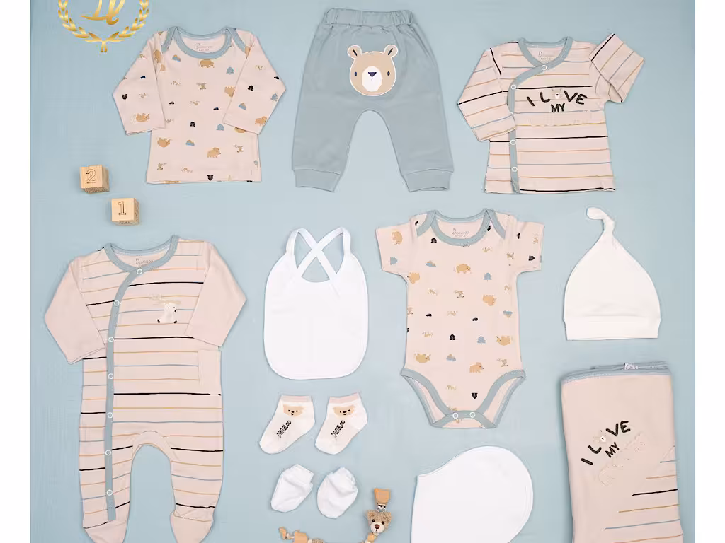 ست بیمارستانی 13 تکه نوزادی طرح خرس و کاج دانالو Danaloo