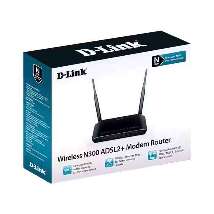 مودم روتر ADSL2 Plus بی‌ سیم N300 دی-لینک مدل DSL-2740UD-Link DSL-2740U ADSL2 Plus Wireless N300 Modem Router