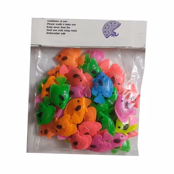 اسباب بازی زینتی به گز مدل ماهی دم متحرک مجموعه 50 عددی