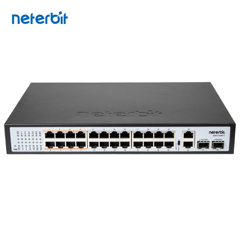 سوئیچ 28 پورت گیگابیت POE 250W نتربیت Neterbit مدل NGS-F1028P-C