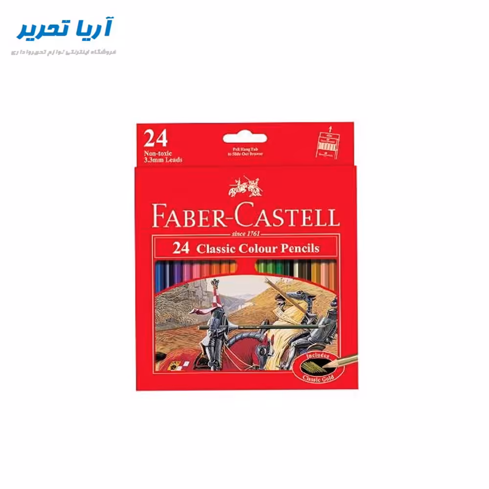 مداد رنگی 24 رنگ مقوایی فابرکاستل