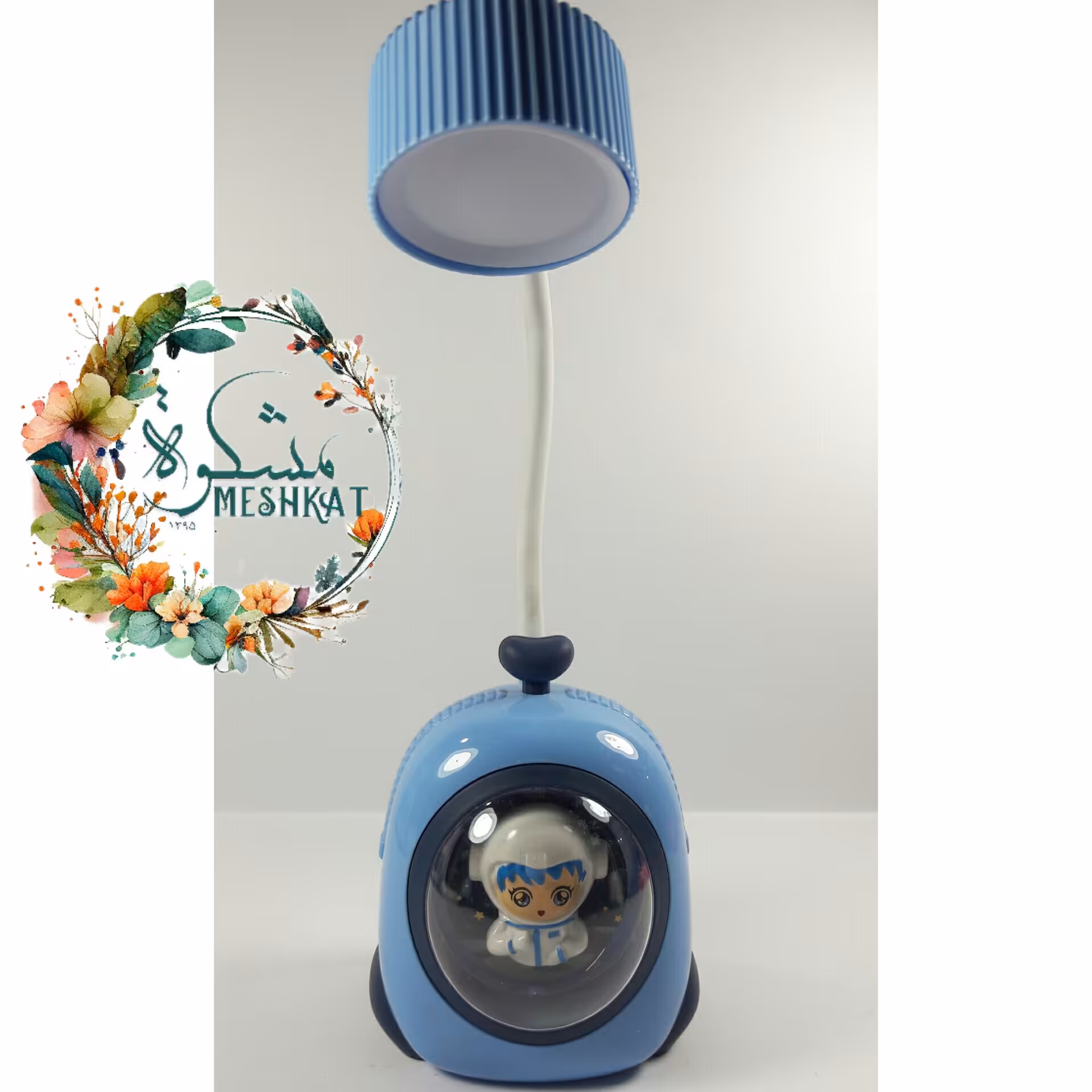 چراغ مطالعه طرح سفینه فضایی همراه دختر فضانورد رنگ آبی