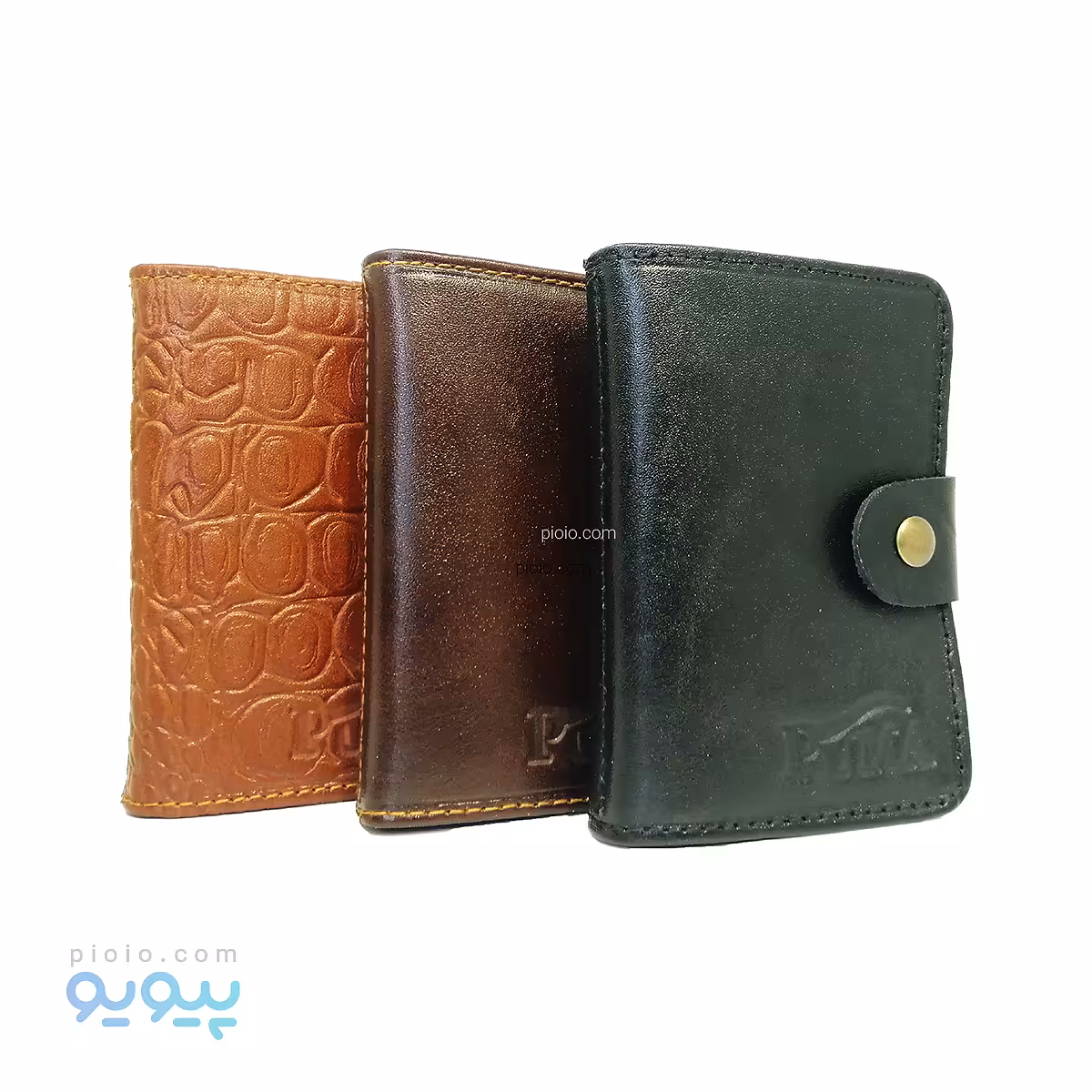 کیف کارت بانکی چرم گاوی تک دکمه