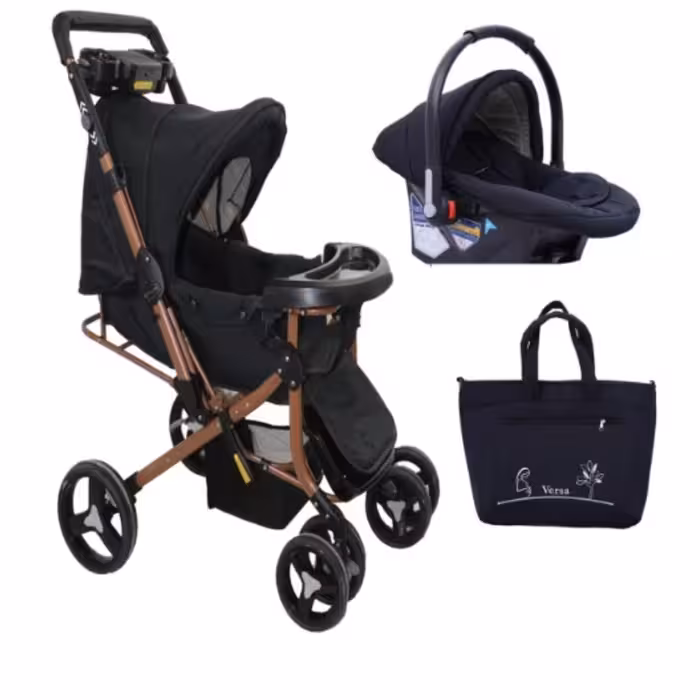 سرویس کالسکه ورسا 3تکه کالسکه کریر و ساک لوازم در 6 رنگ بندی متنوع 