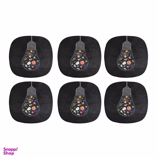 زیر لیوانی ترمه طراحان ایده مدل روشنایی در فضا کد CFP1534 بسته 6 عددی