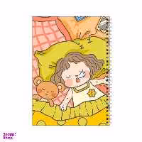 دفتر مشق 100 برگ بامبیلیپ طرح دختر خوابالو و خرسش کد 6646705