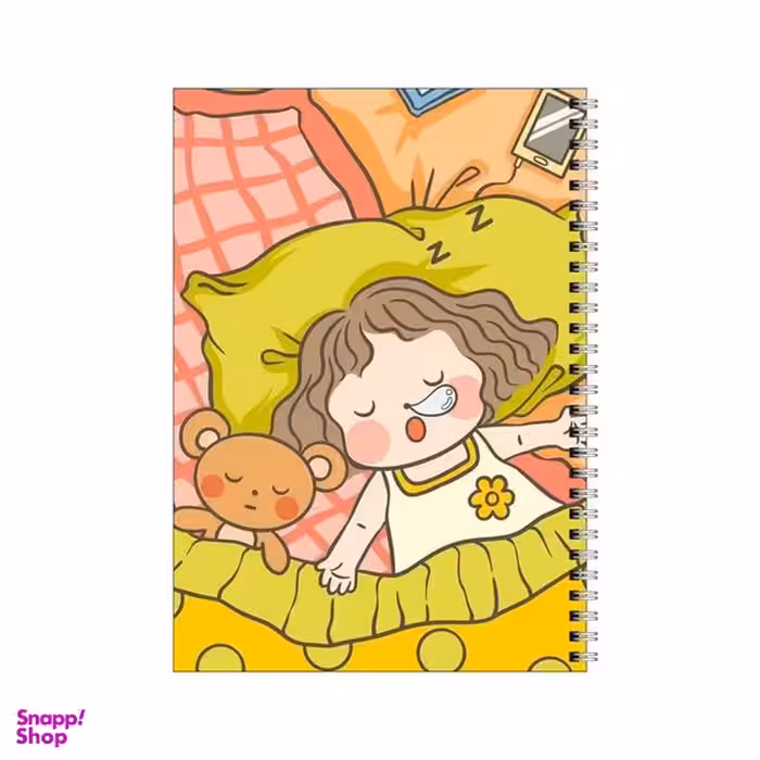 دفتر مشق 100 برگ بامبیلیپ طرح دختر خوابالو و خرسش کد 6646705