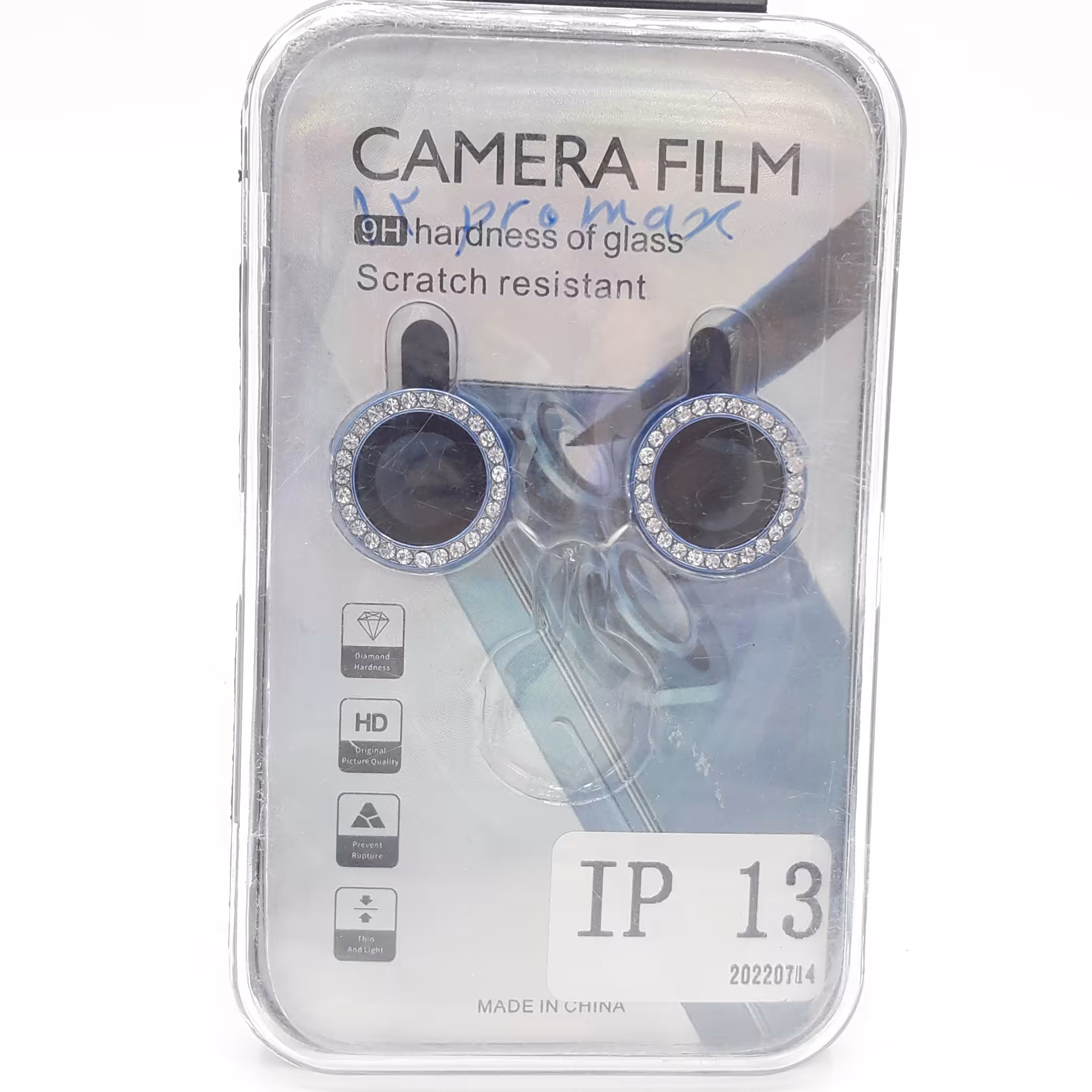 محافظ لنز دوربین نگینی آیفون 13  رنگ آبی