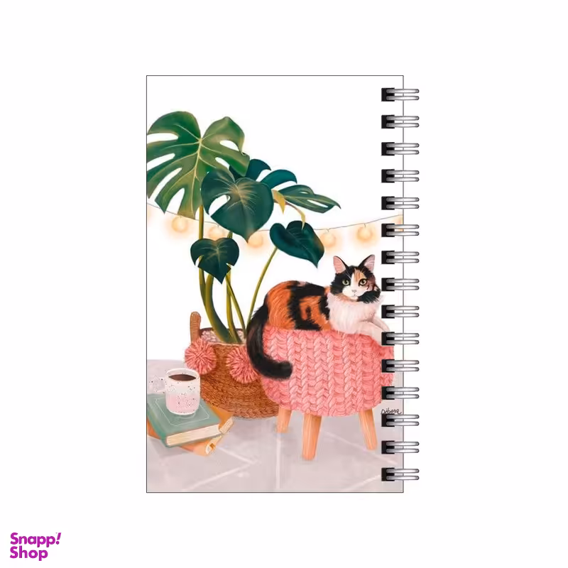 دفترچه یادداشت 60 برگ مدل To Do List طرح گوشه دنج گربه و کتاب کد 7366797