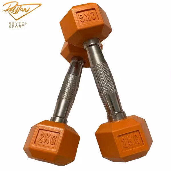 دمبل شش ضلعی رنگی 2 کیلویی