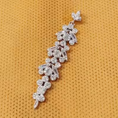 گردنبند جواهری مقره مشابه طلا سفید شیک و جدید عیار 925 کد 998730