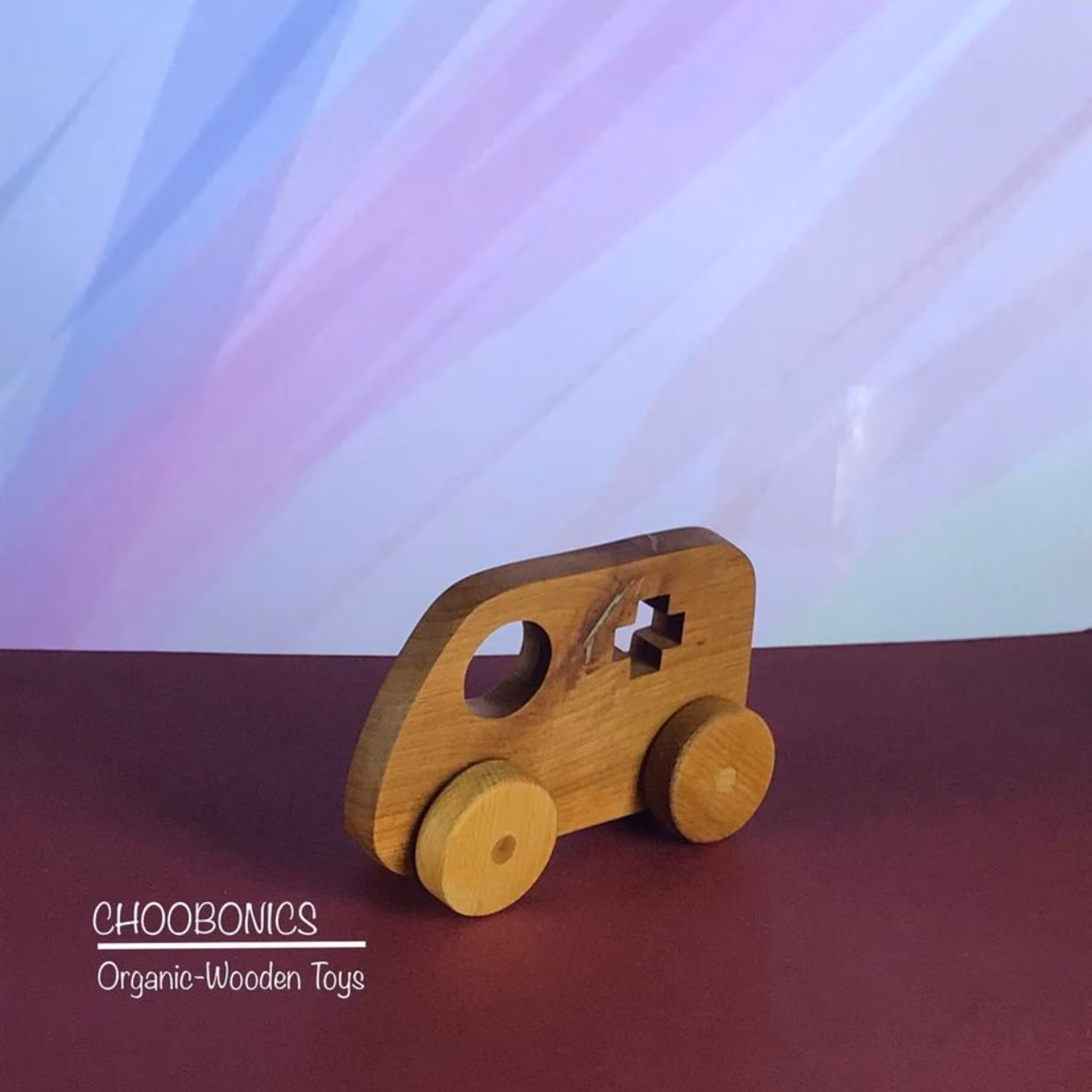 ماشین اسباب بازی چوبی-ارگانیک مدل آمبولانس 2