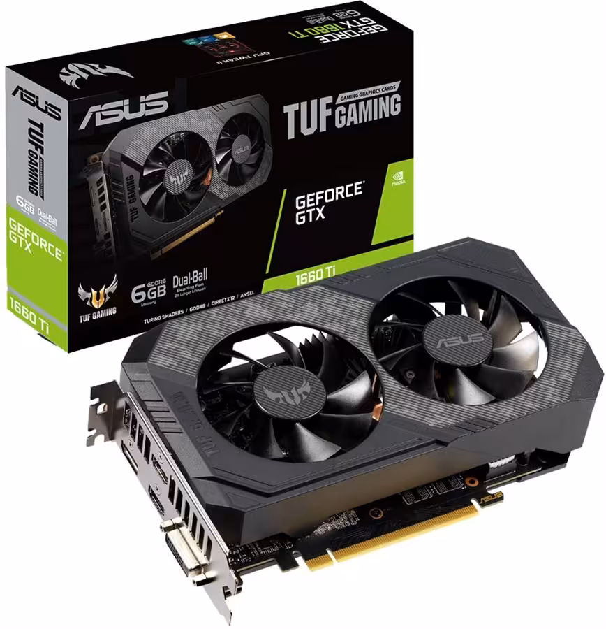 کارت گرافیک ایسوس مدل TUF-GTX1660TI-6G-GAMING  با حافظه 6 گیگابایت